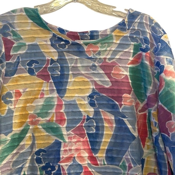 Alfred Dunner Women's Multicolor Abstract Print V-Neck Blouse Size M - Picture 3 of 7